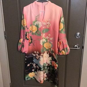 New York and Co. Floral Bell Sleeve Dress